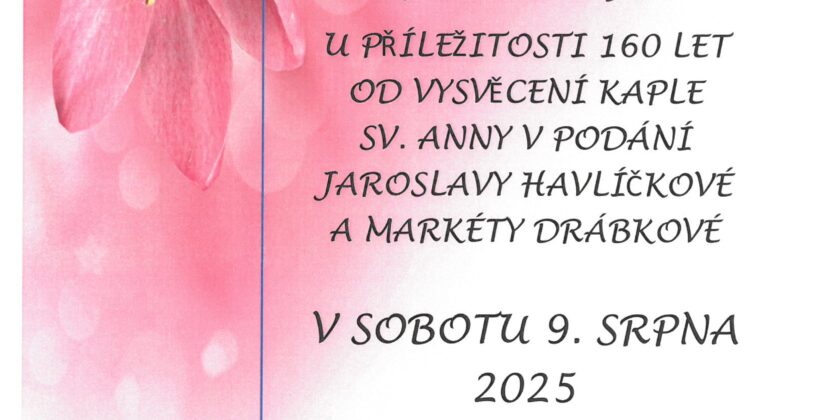 POZVÁNKA NA SLAVNOSTNÍ KONCERT 9.8.2025